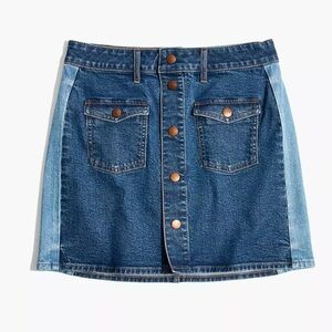 Madewell Stretch Denim Straight Mini Skirt: Pieced Edition - Size 25